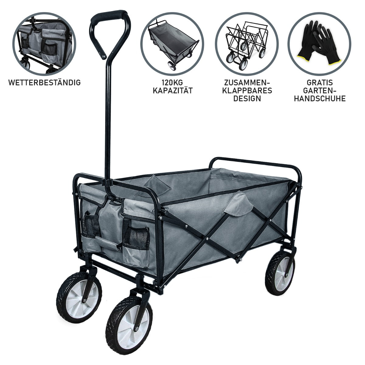 Foldable Garden Cart Grey